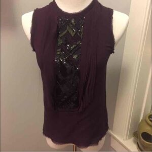 Vince Purple Sleeveless Blouse